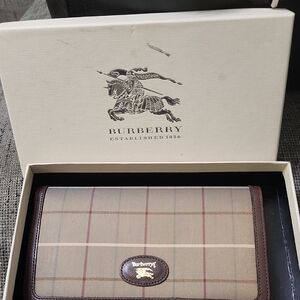 Burberry Beige and Brown Wallet